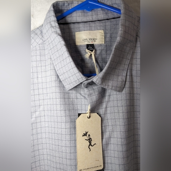 Civil Society Long Sleeve Button Up Shirt Men's Size L Gray - Picture 2 of 10